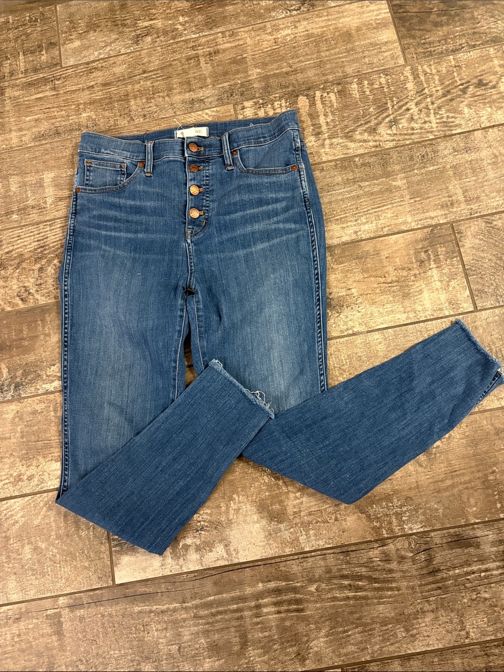 Madewell High-Rise Button-Fly Medium Blue Jeans